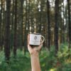 Taza de metal, general, café para todos, apoya todas las causas, negro, café por un mundo mejor