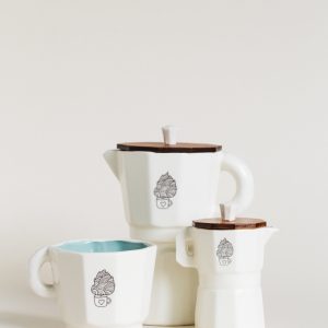 Cafetera grande, mini cafetera, taza de cerámica grande, comparte un café, cafe por un mundo mejor, hecha a mano ,artesanal
